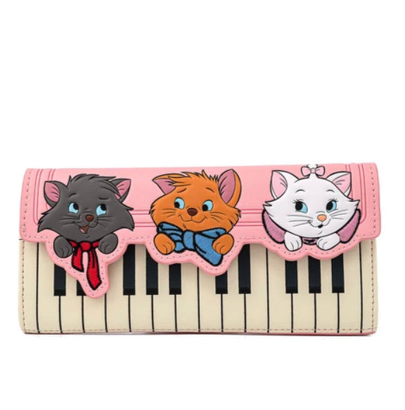 Loungefly Disney Aristocats Piano Kitties Trifold Wallet Front
