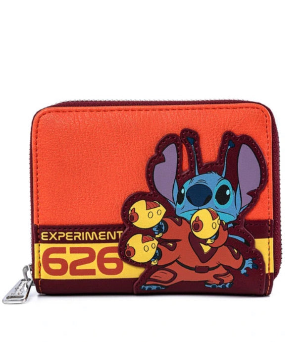 Loungefly Lilo and Stitch Experiment 626 Zip Around Wallet Front