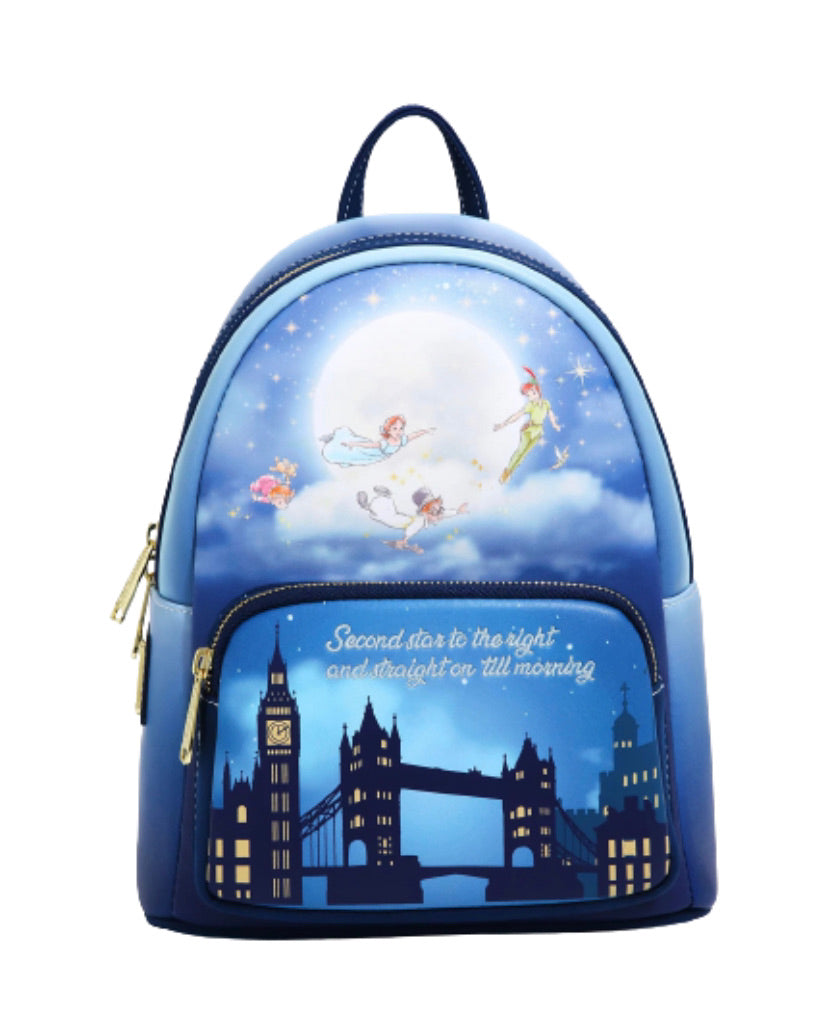Loungefly Disney Peter Pan Second Star Glow in the Dark Stars Mini Backpack