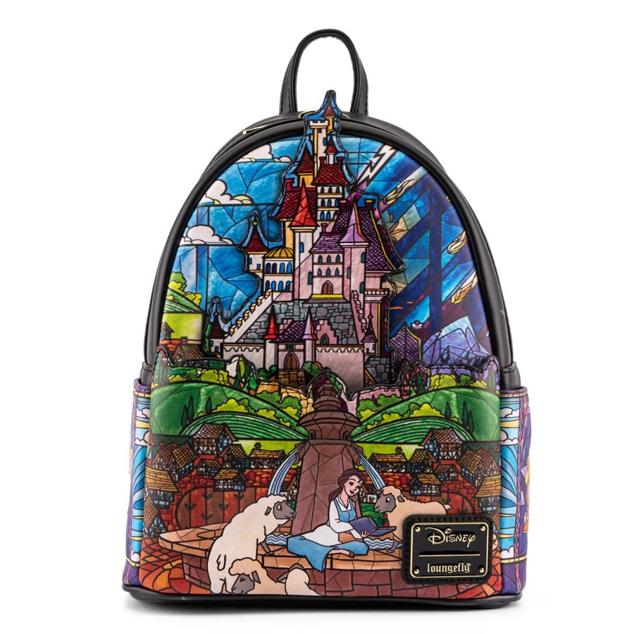 Loungefly Disney Princess Castle Series Belle Beauty and the Beast Mini Backpack