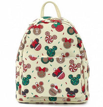 Load image into Gallery viewer, Loungefly Disney Christmas Mickey and Minnie Cookie Backpack No Ears 