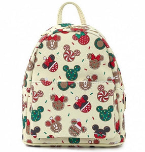 Loungefly Disney Christmas Mickey and Minnie Cookie Backpack No Ears 