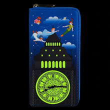 Load image into Gallery viewer, Loungefly Disney Peter Pan Glow Clock Zip Around Wallet