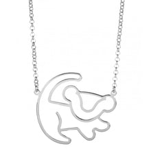Load image into Gallery viewer, Disney Couture Kingdom Classic Lion King White Gold-Plated Simba Outline Necklace