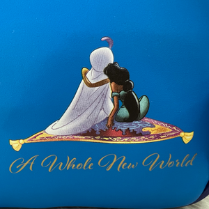 The Line Jumper Exclusive Loungefly Disney Jasmine and Aladdin Starry Night Mini Backpack