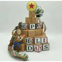 Load image into Gallery viewer, Disneyland Toy Story Buzz Woody Happy Holidays Popcorn Bucket Lanyard