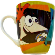Load image into Gallery viewer, Phineas and Ferb with Perry Barrel Porcelain Mug