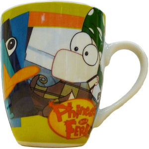 Phineas and Ferb with Perry Barrel Porcelain Mug