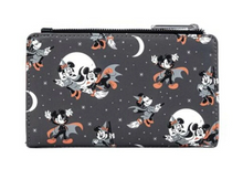 Load image into Gallery viewer, Loungefly Disney Mickey Minnie Halloween Vamp Witch AOP Bundle (Backpack and Wallet)