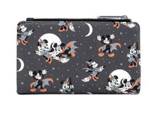 Load image into Gallery viewer, Loungefly Disney Mickey Minnie Halloween Vamp Witch AOP Flap Wallet Back