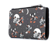 Load image into Gallery viewer, Loungefly Disney Mickey Minnie Halloween Vamp Witch AOP Flap Wallet Side