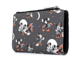 Loungefly Disney Mickey Minnie Halloween Vamp Witch AOP Flap Wallet Side