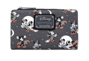 Loungefly Disney Mickey Minnie Halloween Vamp Witch AOP Flap Wallet Front