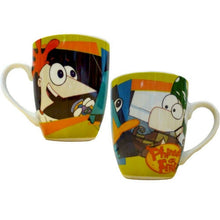 Load image into Gallery viewer, Phineas and Ferb with Perry Barrel Porcelain Mug