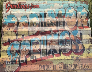 Disney Parks Cars Land Greetings From Radiator Springs Metal Sign