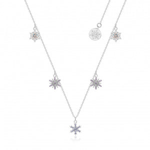 Disney Couture Kingdom Frozen II Sterling Silver Crystal Snowflake Necklace