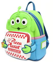Load image into Gallery viewer, Toy Story Alien Pizza Planet Mini Backpack Front Side View