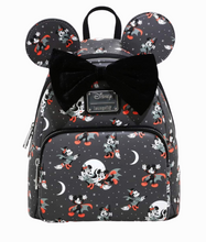 Load image into Gallery viewer, Loungefly Disney Mickey Minnie Halloween Vamp Witch AOP Mini Backpack