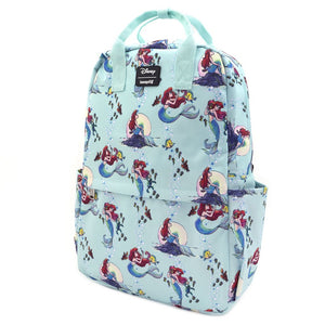 Loungefly Ariel Scenes All Over Print Nylon Square Backpack