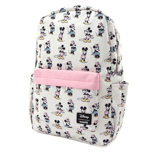 Loungefly X Disney Minnie Mickey AOP Nylon Backpack