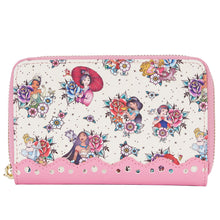Load image into Gallery viewer, Loungefly Disney Princess Tattoo AOP Zip Around Wallet